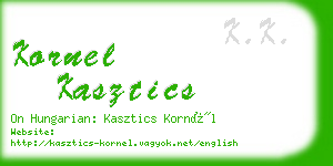 kornel kasztics business card